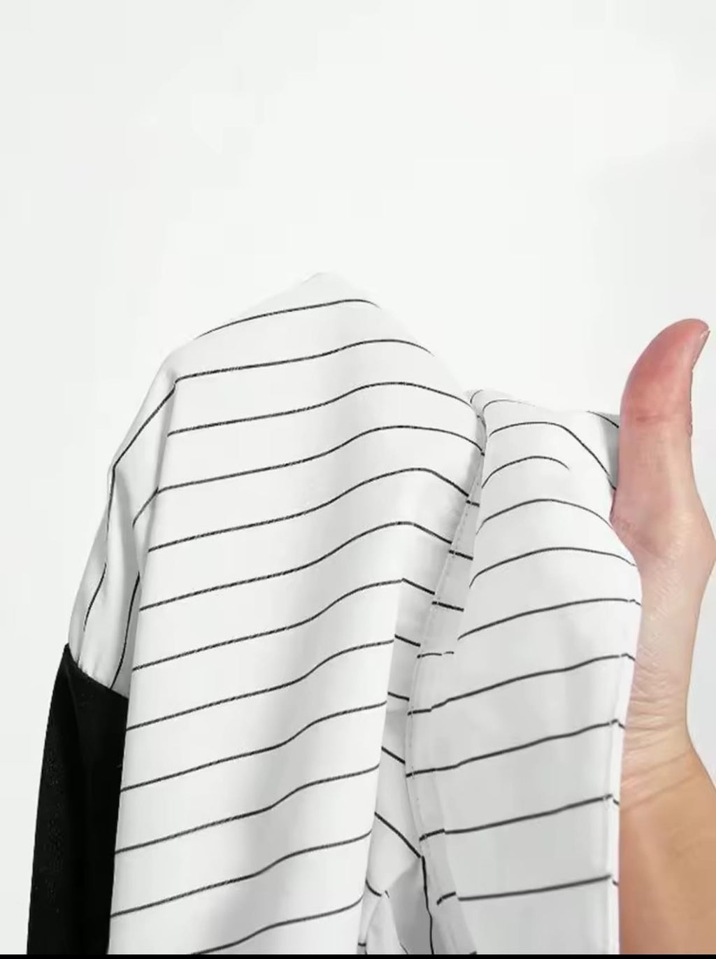 Camisa de solapa empalmada a rayas