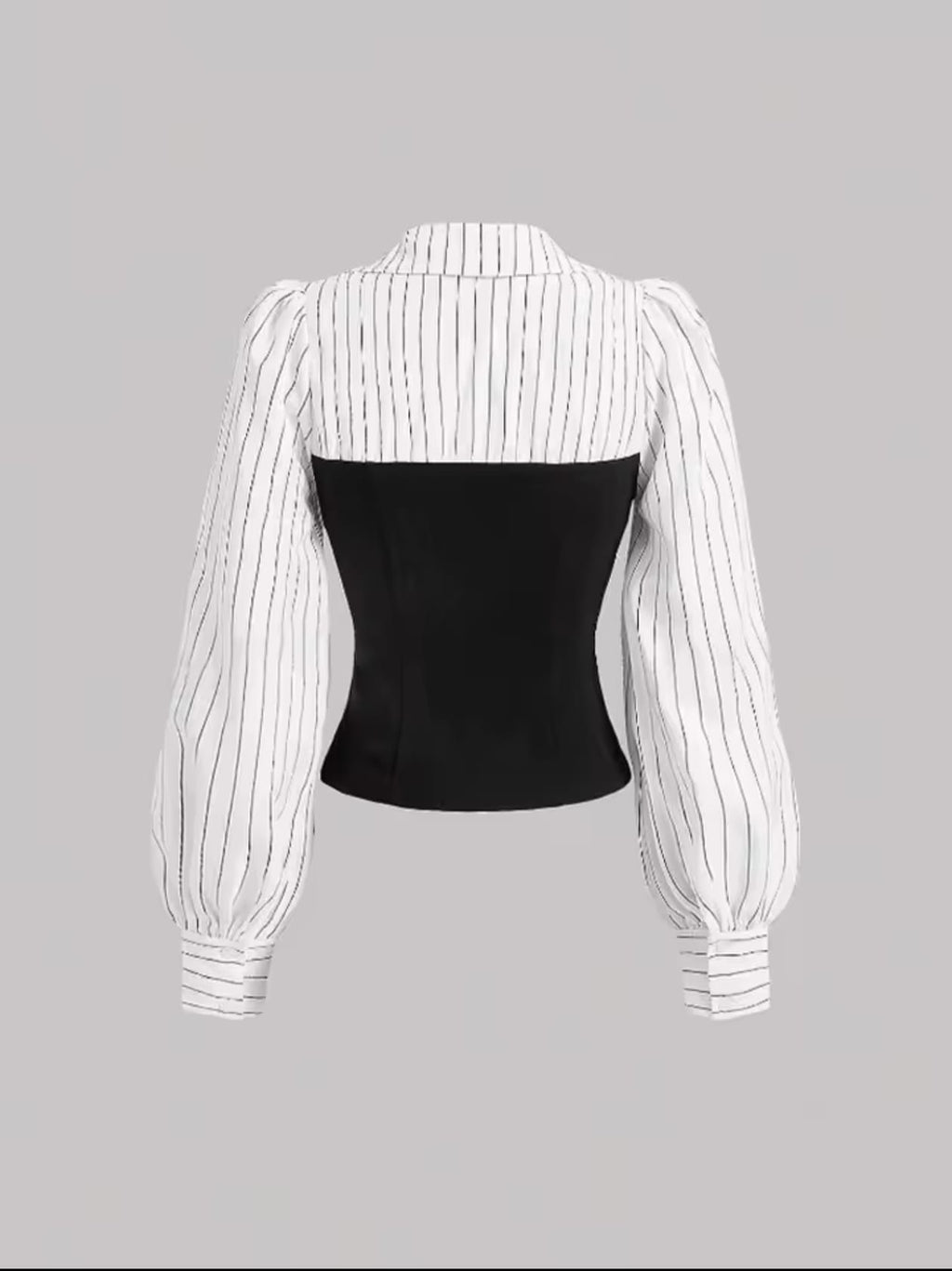 Camisa de solapa empalmada a rayas