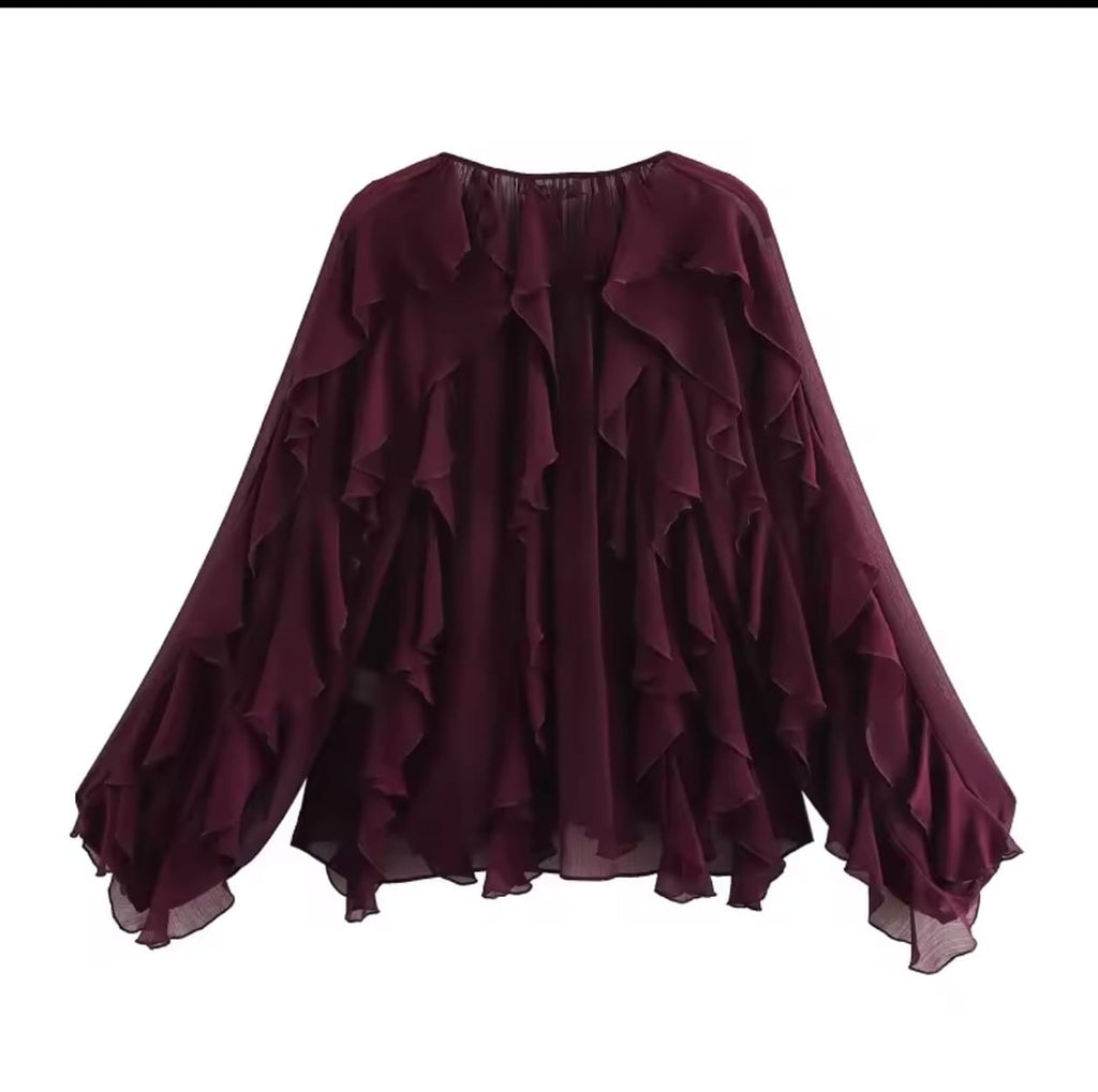 Blusa con volantes para mujer