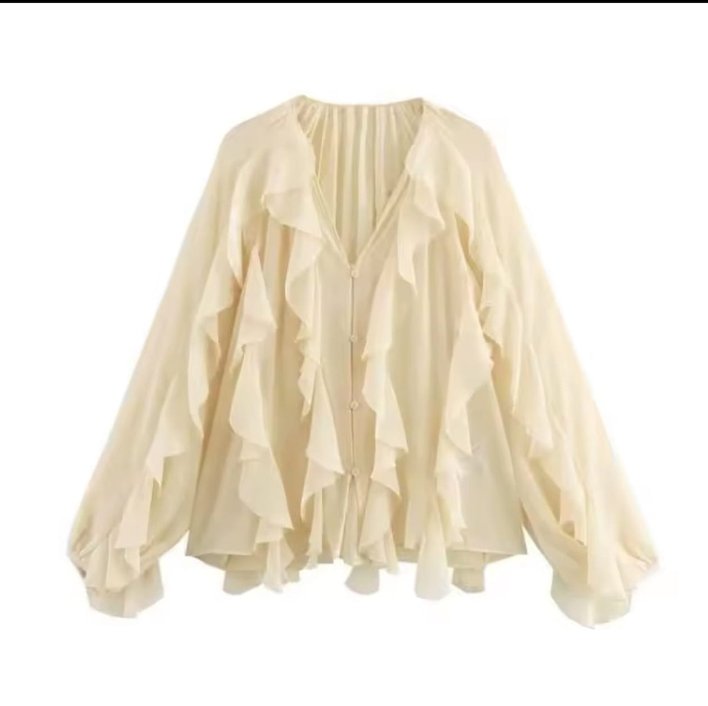 Blusa con volantes para mujer