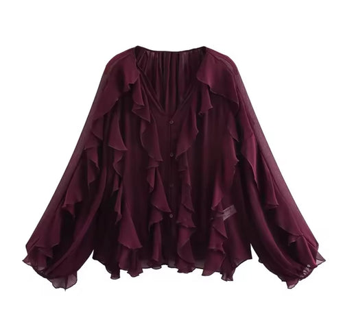Blusa con volantes para mujer
