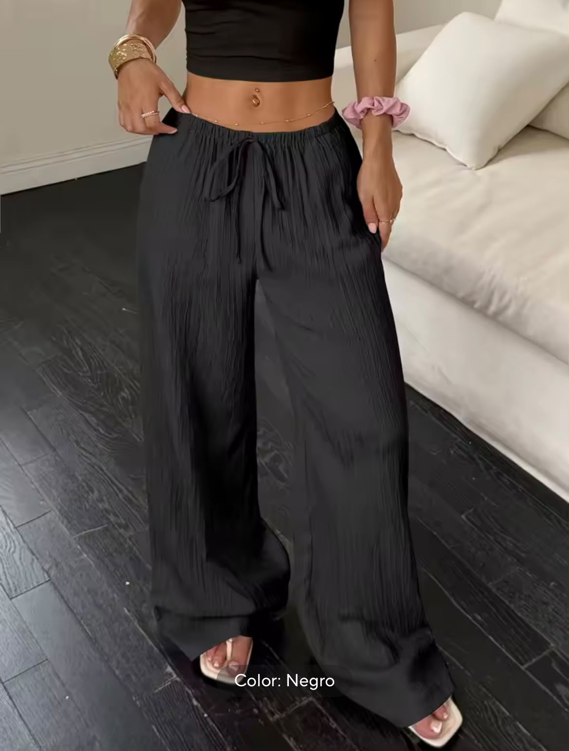 Pantalones Anchos Plisados Estilo Bohemio