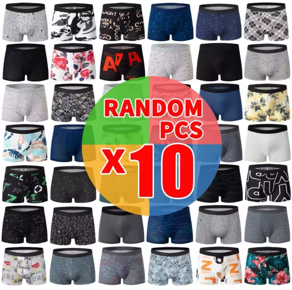 Conjunto de 4/10 piezas de calzoncillos Boxer estampados