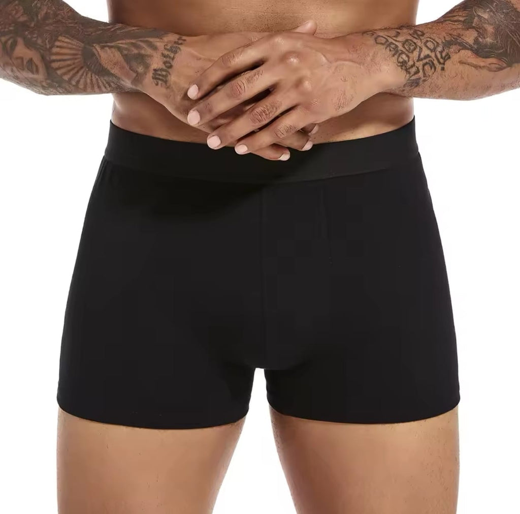 paquete de 6 piezas Calzoncillos bóxer para hombre, ropa interior suave y transpirable, color negro, 2024