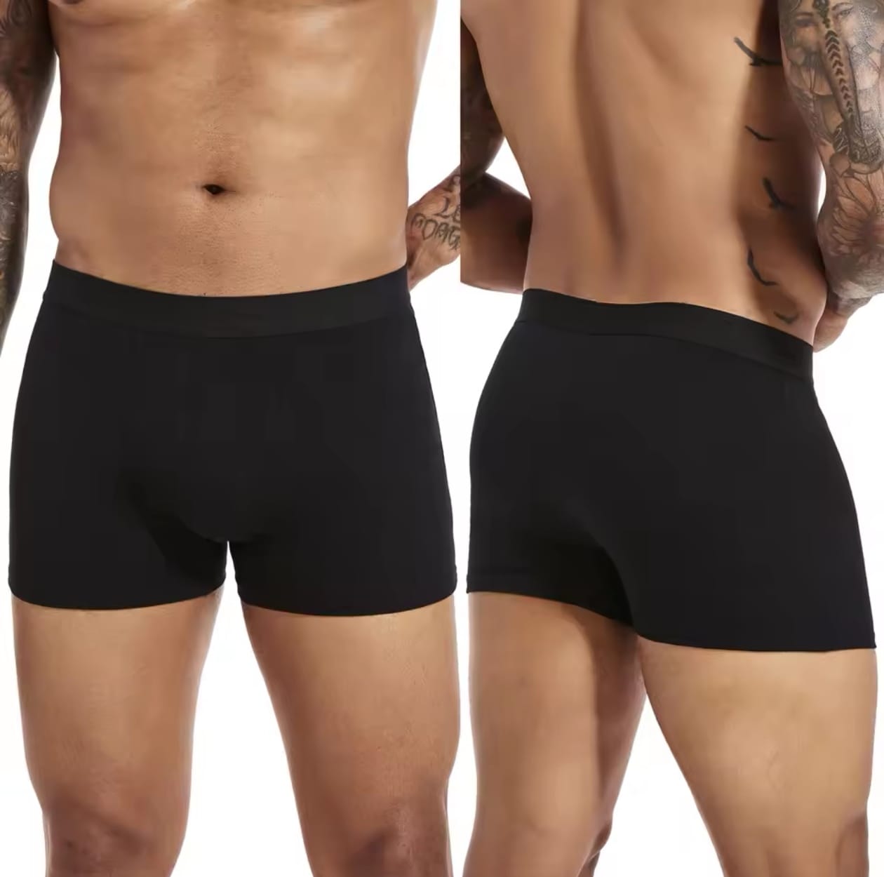 paquete de 6 piezas Calzoncillos bóxer para hombre, ropa interior suave y transpirable, color negro, 2024