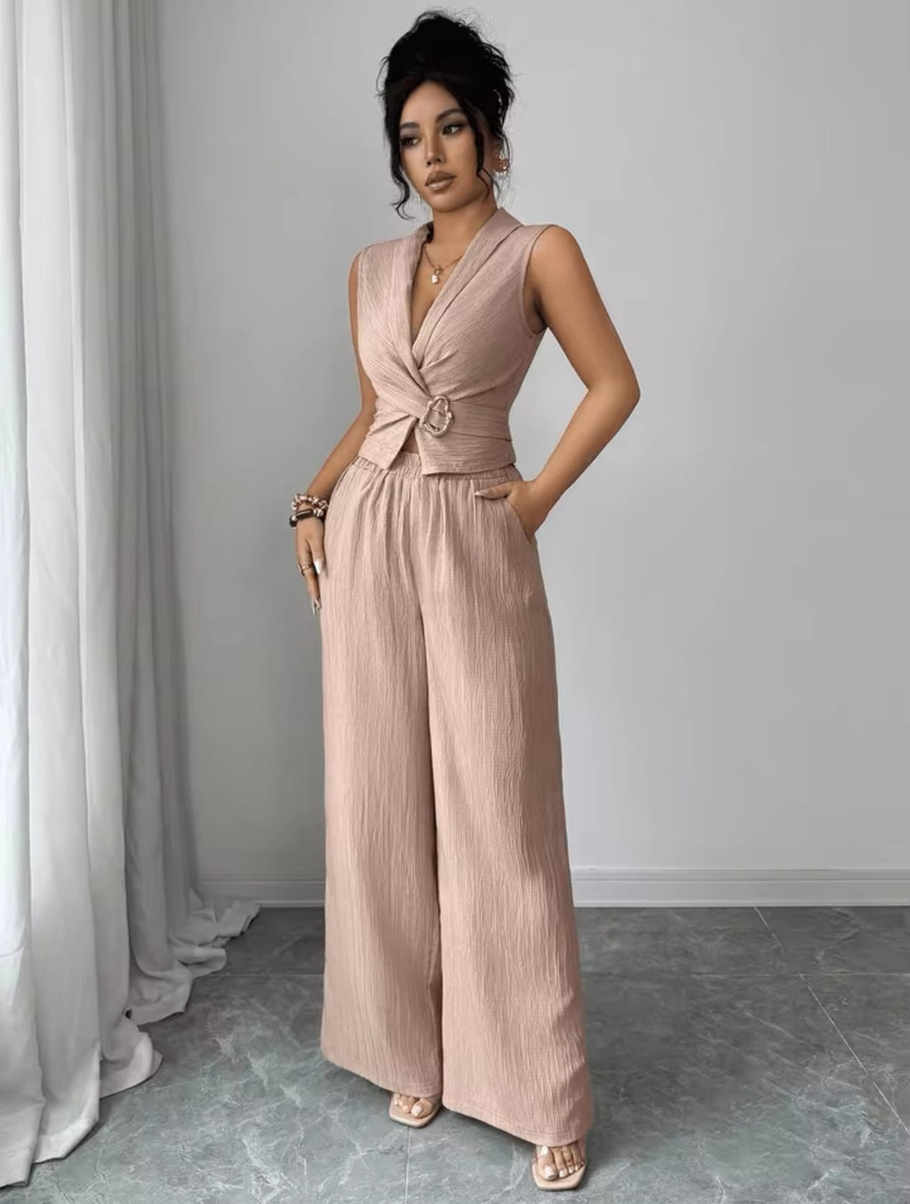 Conjunto de dos piezas sin mangas