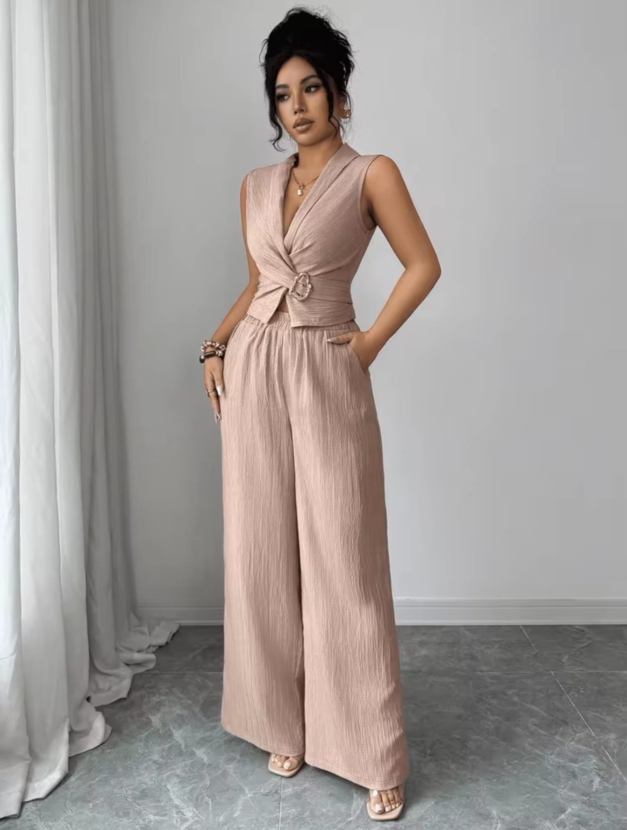 Conjunto de dos piezas sin mangas