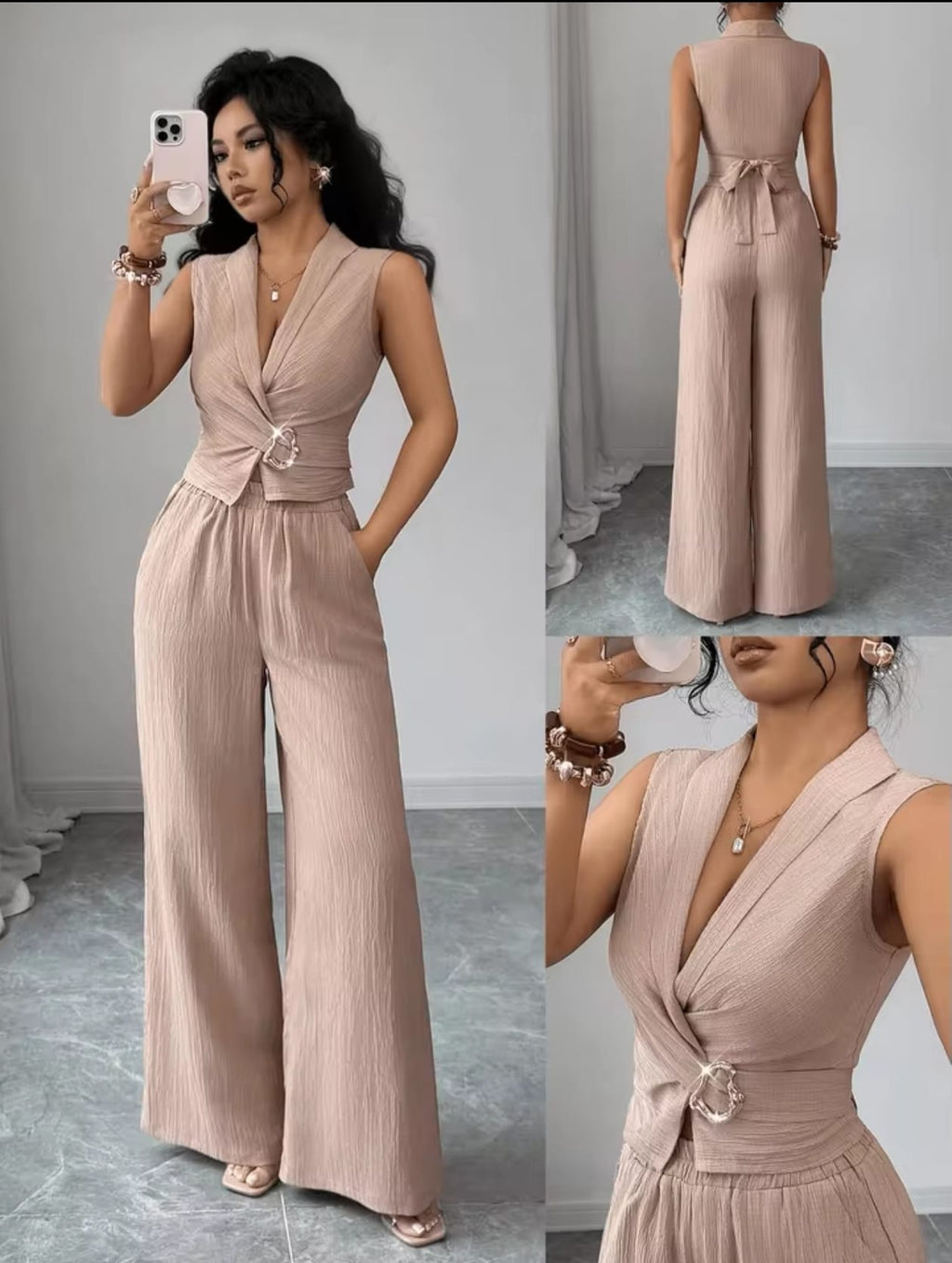 Conjunto de dos piezas sin mangas