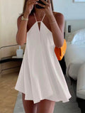Vestidos sexis de fiesta con hombros descubiertos para mujer, vestido elegante sin mangas con agujeros para la playa, Espalda descubierta, Vestidos de verano para mujer.