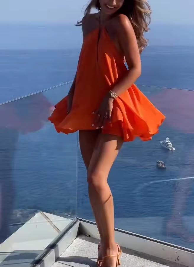 Vestidos sexis de fiesta con hombros descubiertos para mujer, vestido elegante sin mangas con agujeros para la playa, Espalda descubierta, Vestidos de verano para mujer.