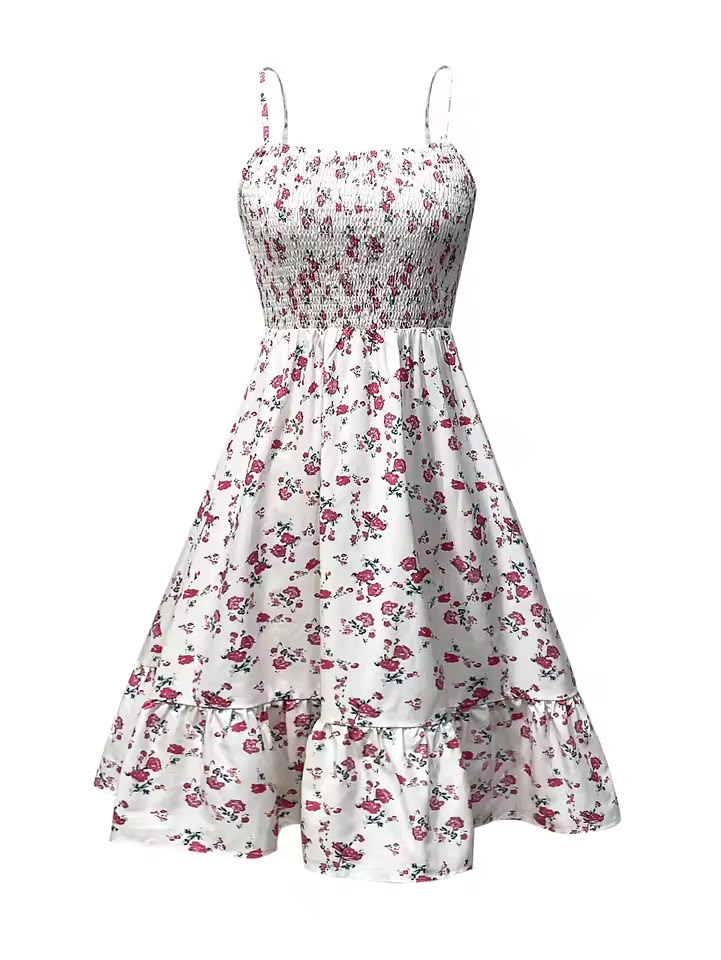 Vestido de tirantes finos fruncido