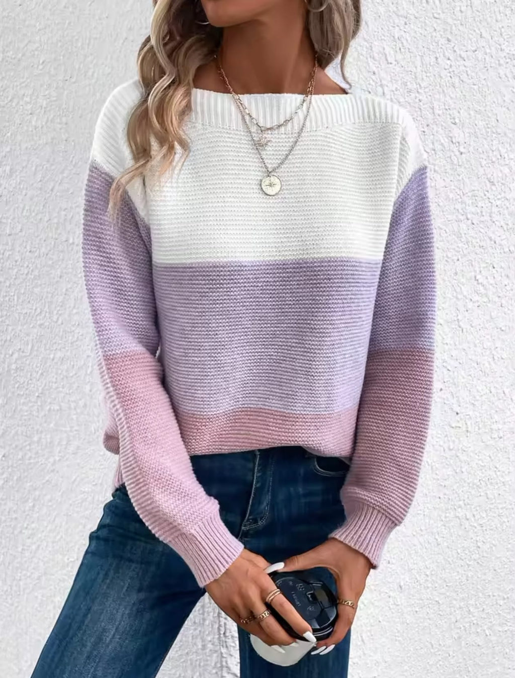 Suéter elegante de retazos