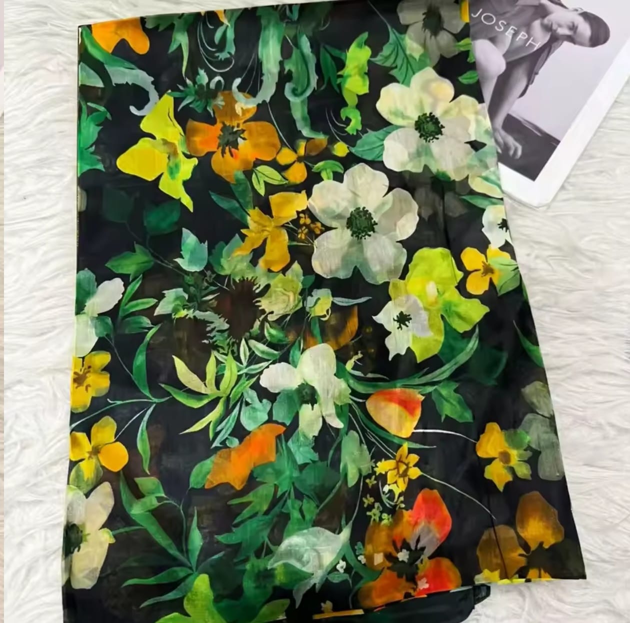 Bufanda blanca de seda de morera para 100%, chal para mujer, nuevo diseño Floral, chal largo de playa para verano, bufandas de lujo para el cuello para mujer, Hijabs