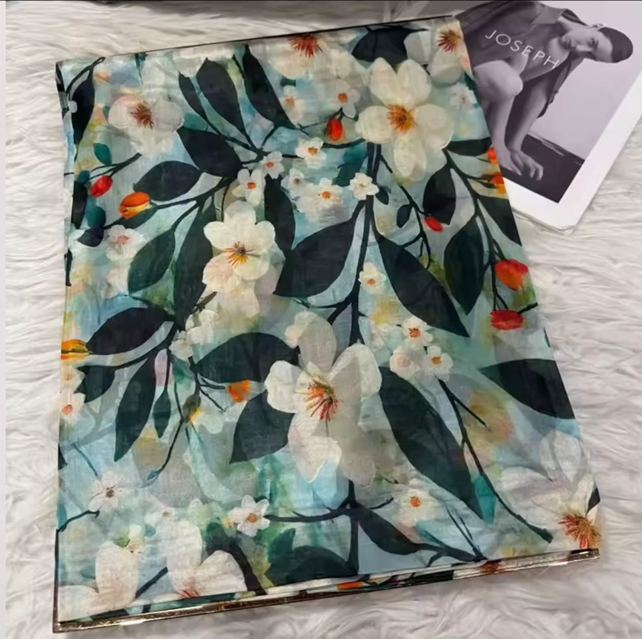 Bufanda blanca de seda de morera para 100%, chal para mujer, nuevo diseño Floral, chal largo de playa para verano, bufandas de lujo para el cuello para mujer, Hijabs